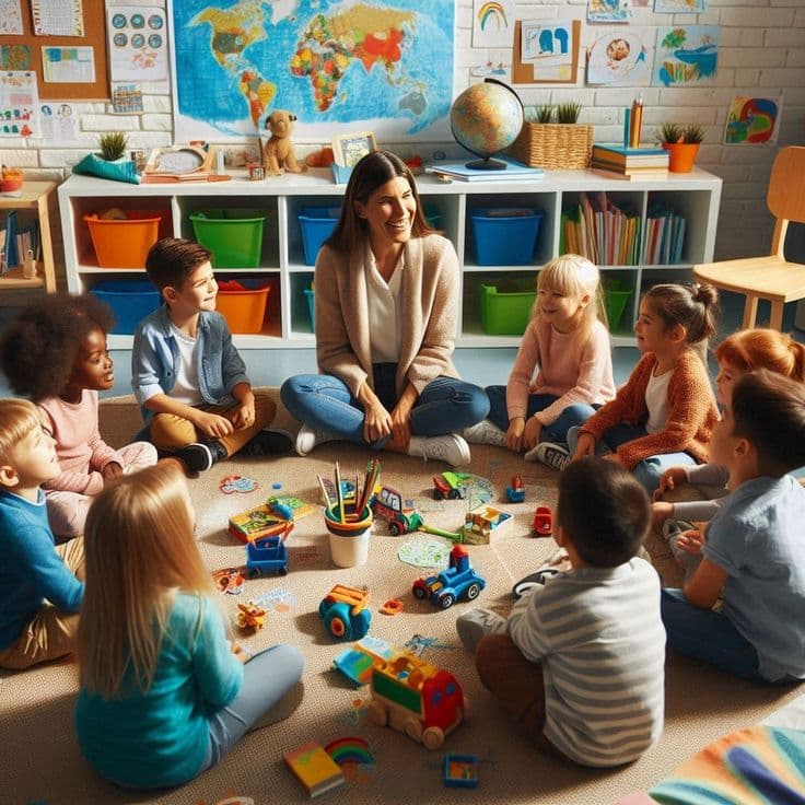 Kids learn in classroom